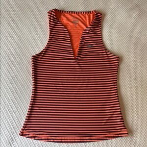 Nike Dri Fit Striped Tank 
Navy‎ Coral Size Small